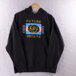 Odd Future Hoodie Black Graphic Print Logo Hooded Sweatshirt Men's Size L Y2K